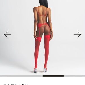 Red Lingerie Set with Garter Belt